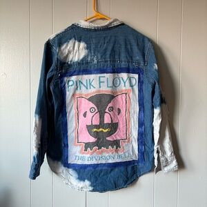Pink Floyd Upcycled Denim Shirt